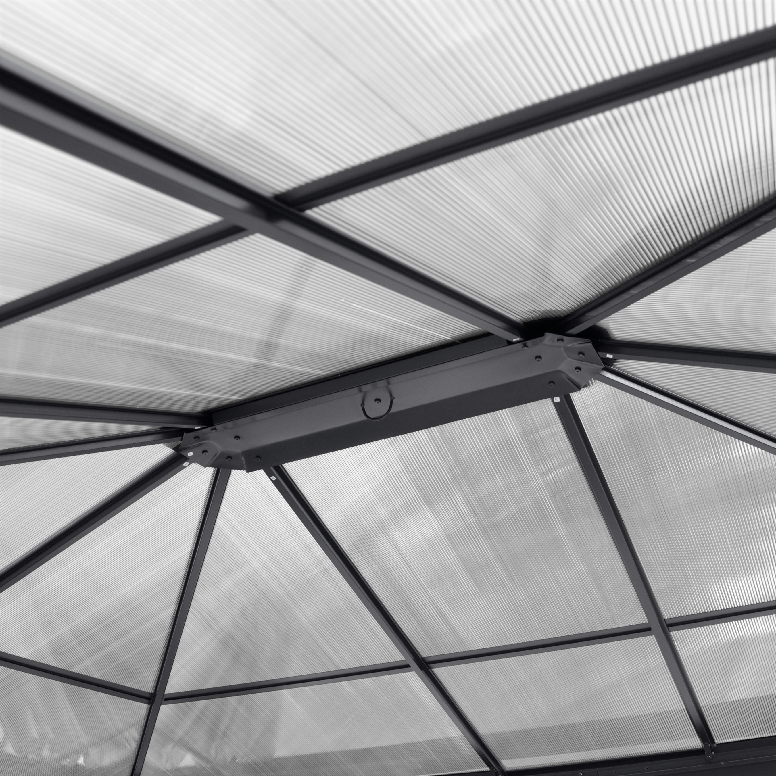 Polycarbonat-Dachplatten-Set transp-grau für Profi-Pavillon 3,65x3 m