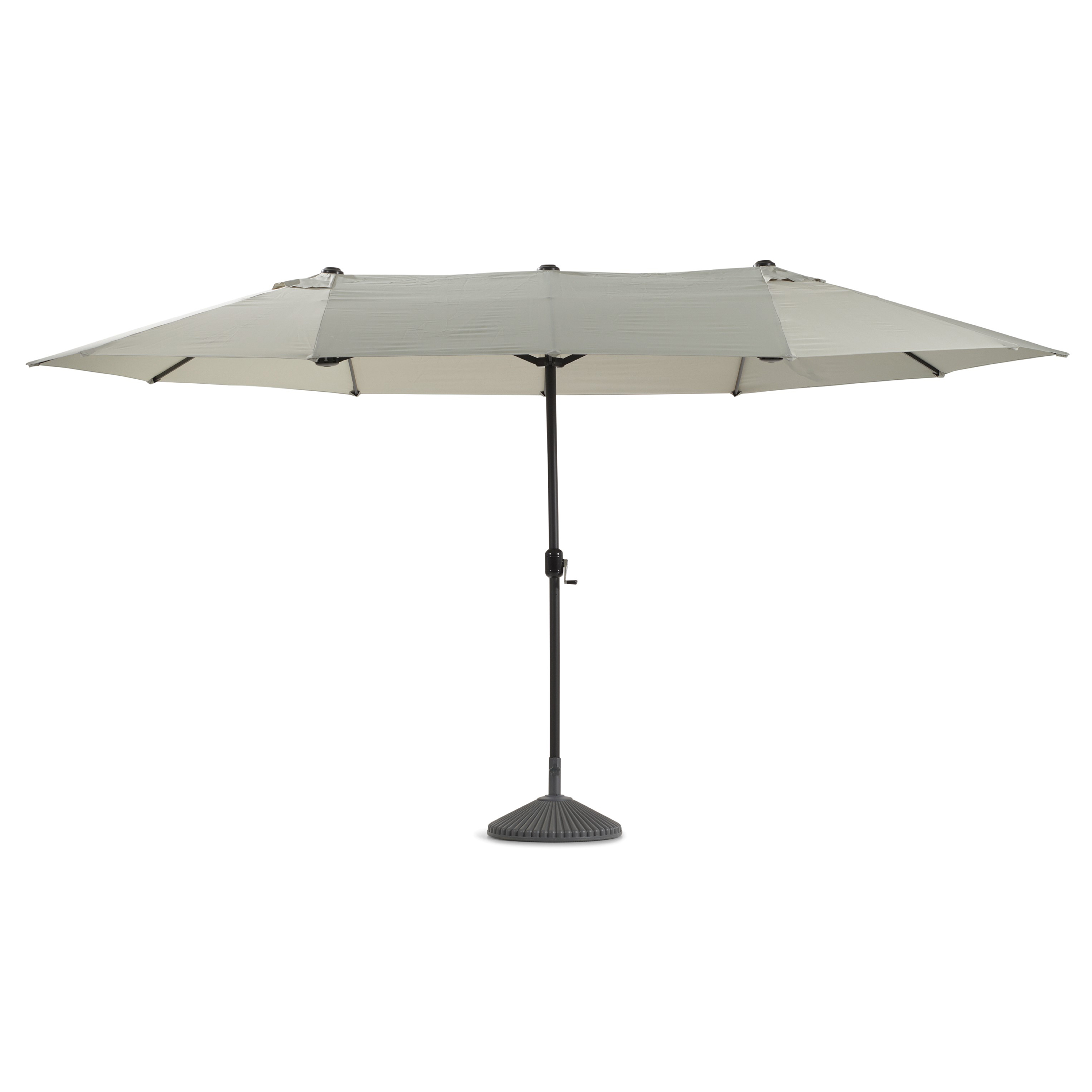 Oval-Schirm "DAS ORIGINAL" 4,6x2,7 m grau, Aluminium-/Stahlrohrgestell