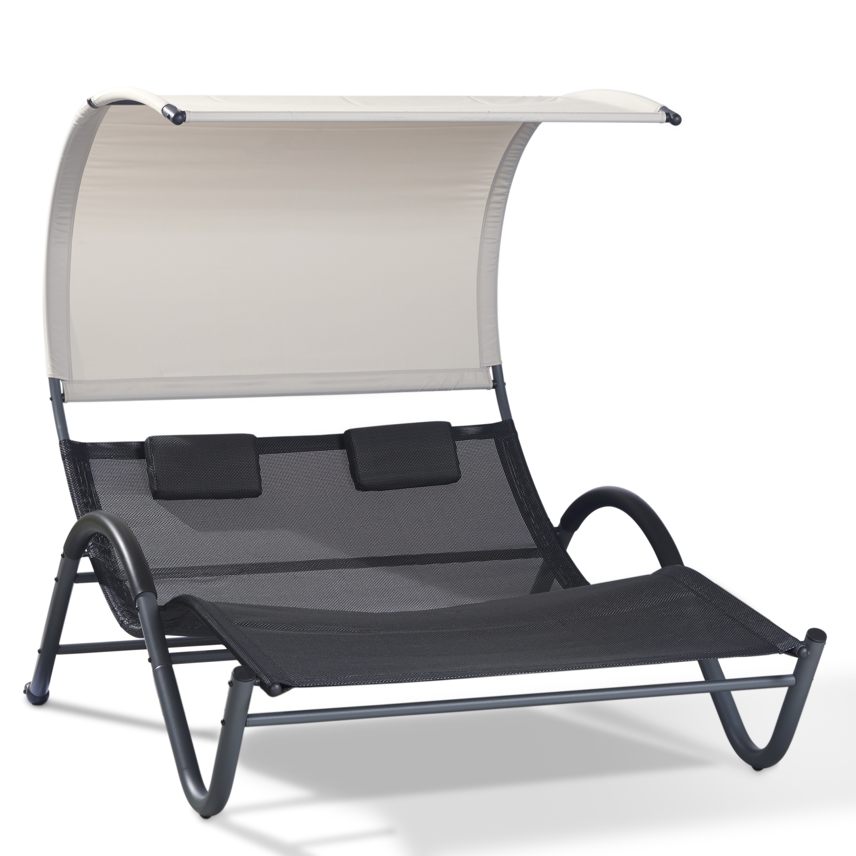 Doppelliege MODERN grauweiß, ergonomisch geformt