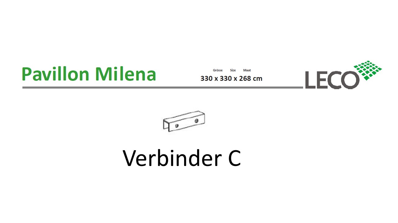 Pavillon Milena, Größe 330 x 330 x 268 cm, Leco-Verbinder C.