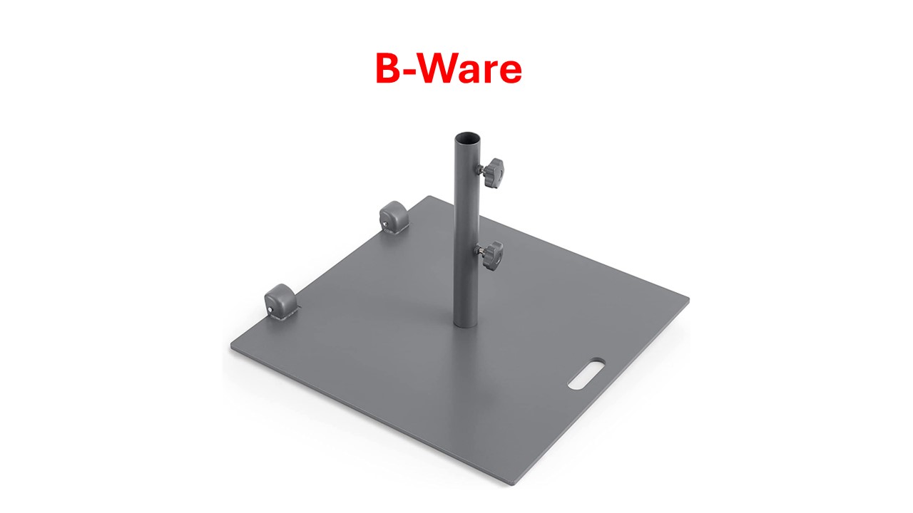 Stahl-Sonnenschirmständer B-WARE quadratisch mit Rollen ca. 60x60 cm