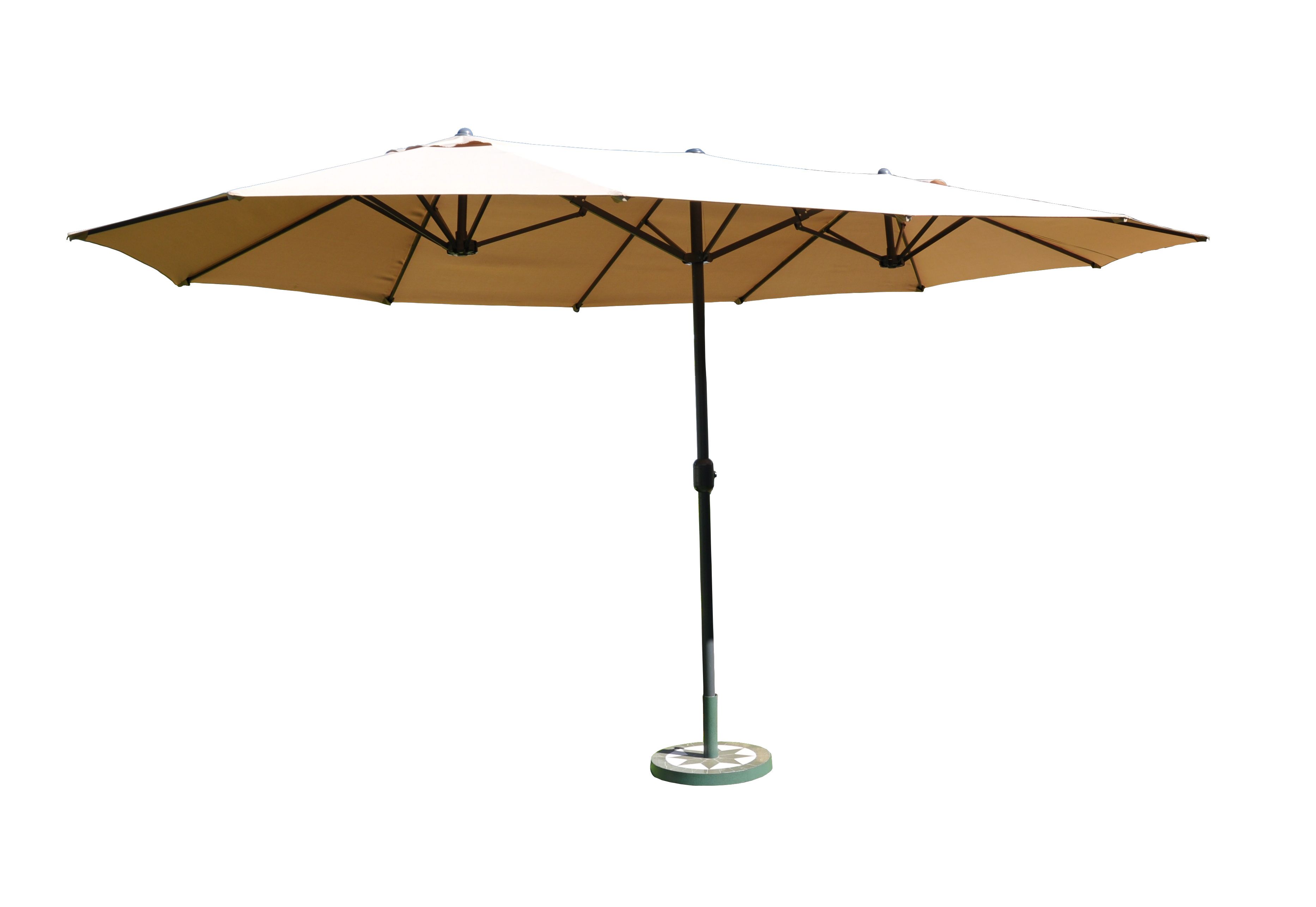 Oval-Schirm "DAS ORIGINAL" 4,6x2,7 m Natur, Aluminium-/Stahlrohrgestell