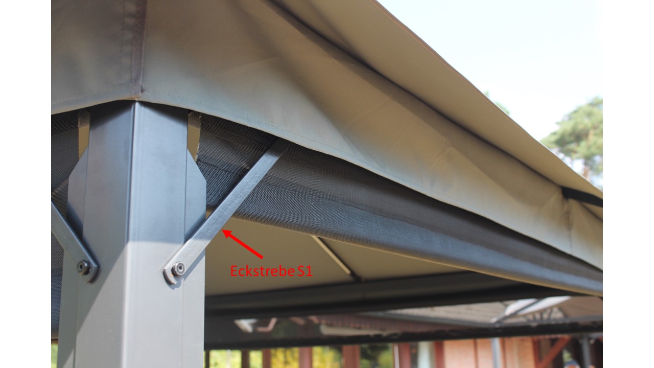 Eckstrebe S1 für Solarpavillon LINA 3x3m