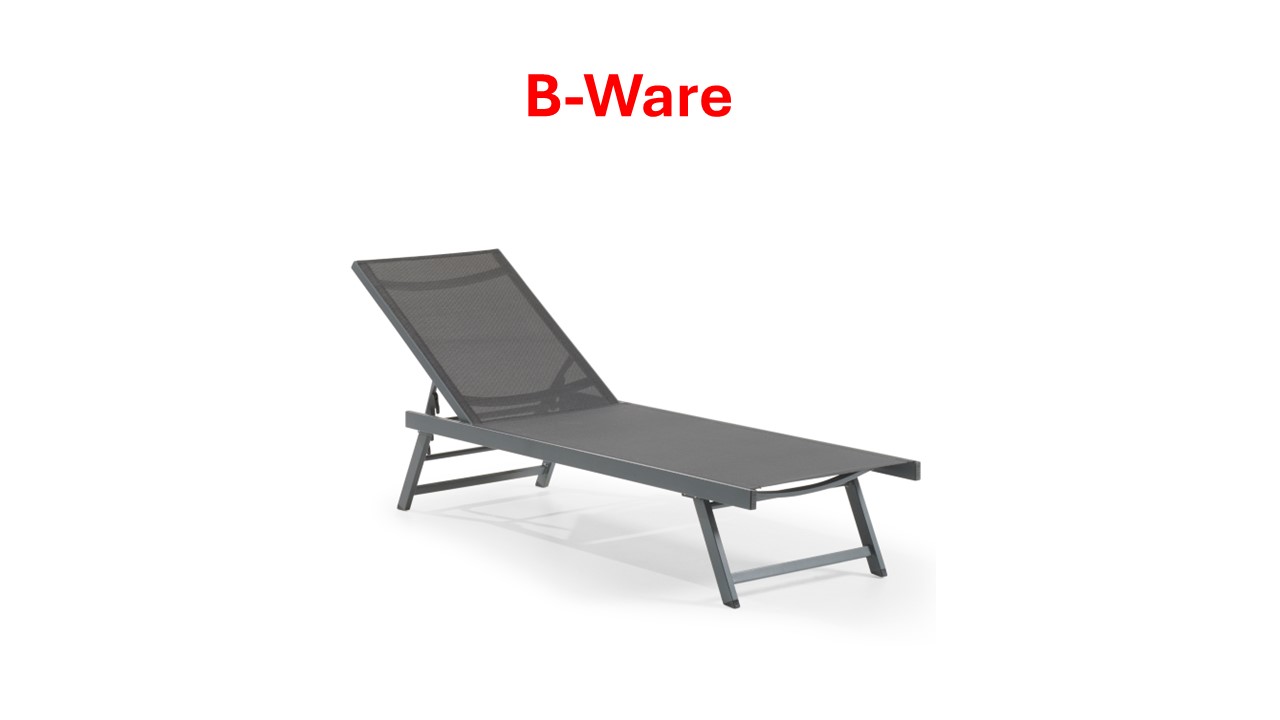 Sonnenliege ELINA Anthrazit B-WARE Aluminium, Füße klappbar