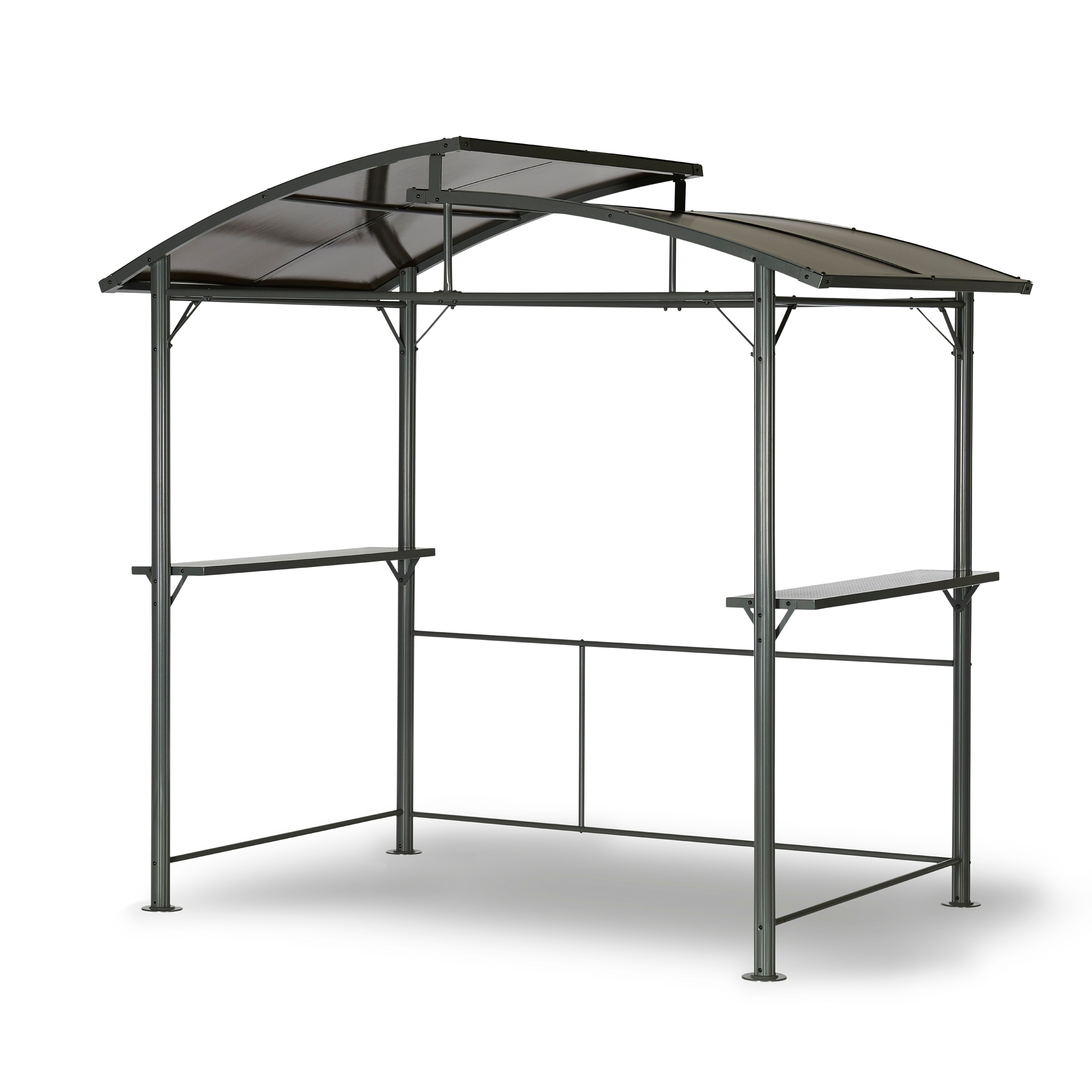 Profi-Grillpavillon 2,45x1,5 m Anthrazit mit Polycarbonat-Dach