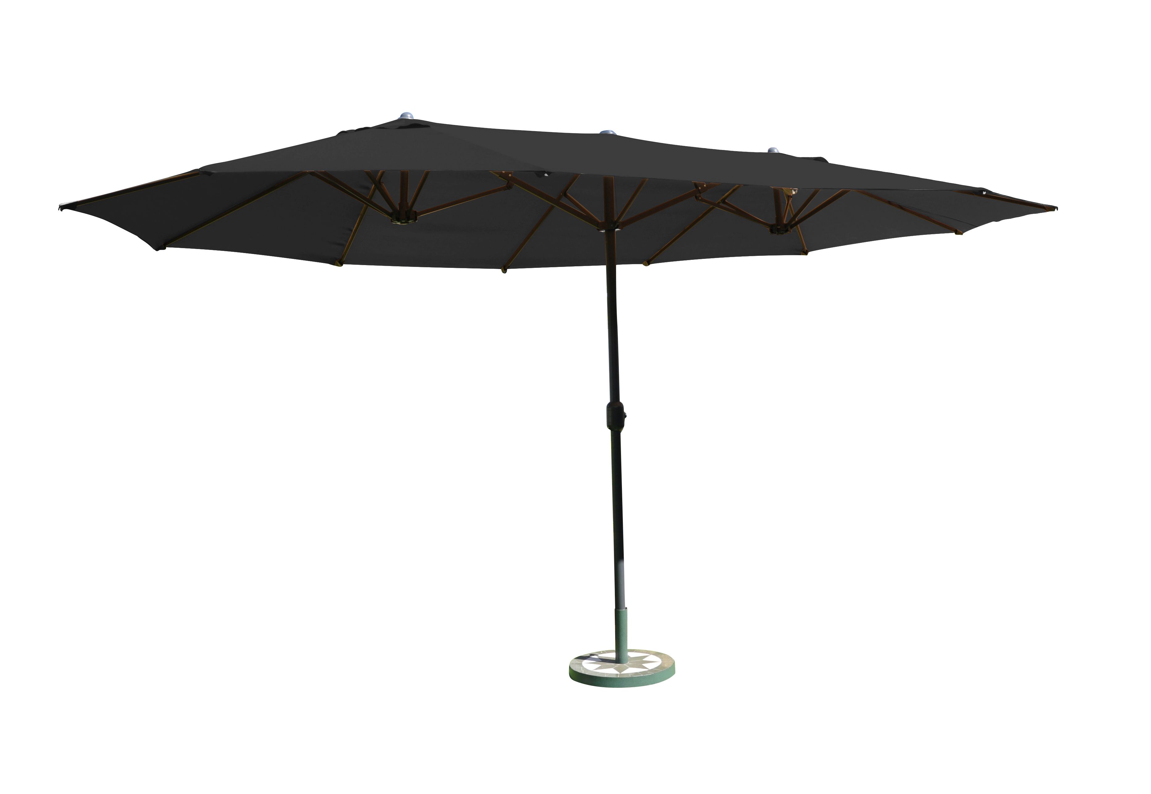 Oval-Schirm "DAS ORIGINAL" 4,6x2,7 m Anthrazit, Aluminium-/Stahlrohrgestell