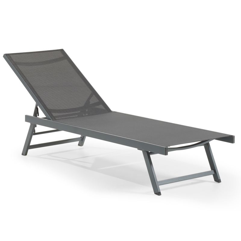 Sonnenliege ELINA, Aluminium, Anthrazit, Füße klappbar 473931311600